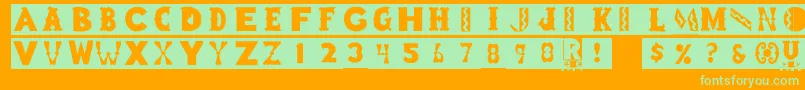 Rstoyblock Font – Green Fonts on Orange Background