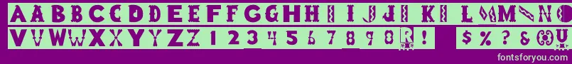 Rstoyblock Font – Green Fonts on Purple Background