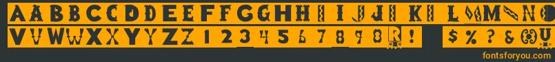 Rstoyblock Font – Orange Fonts on Black Background