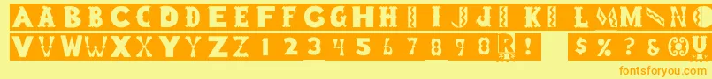 Rstoyblock Font – Orange Fonts on Yellow Background