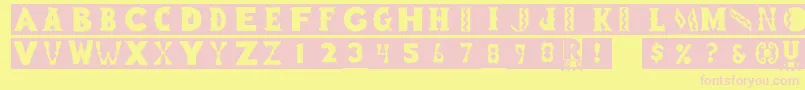 Rstoyblock Font – Pink Fonts on Yellow Background