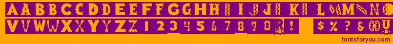 Rstoyblock Font – Purple Fonts on Orange Background
