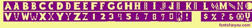 Rstoyblock-Schriftart – Violette Schriften auf gelbem Hintergrund