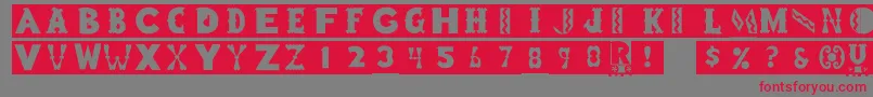 Rstoyblock Font – Red Fonts on Gray Background