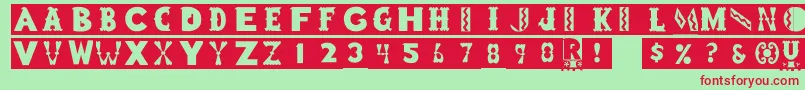 Rstoyblock Font – Red Fonts on Green Background