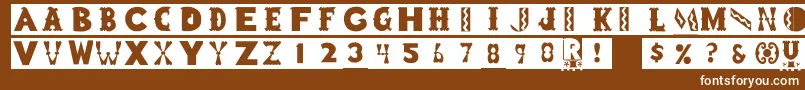 Rstoyblock Font – White Fonts on Brown Background