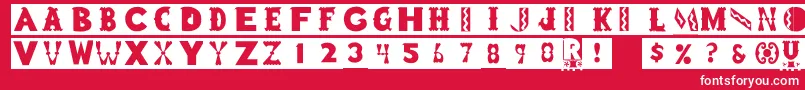 フォントRstoyblock – 赤い背景に白い文字