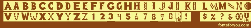 Rstoyblock Font – Yellow Fonts on Brown Background