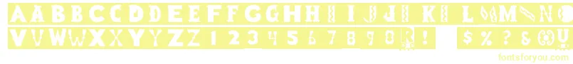 Rstoyblock Font – Yellow Fonts on White Background