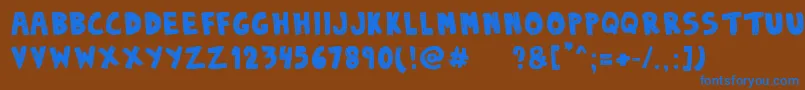 DenneSketchy Font – Blue Fonts on Brown Background