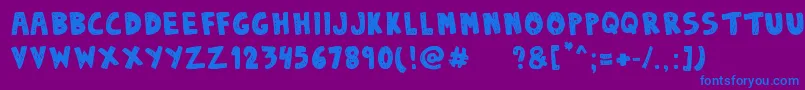 Шрифт DenneSketchy – синие шрифты на фиолетовом фоне