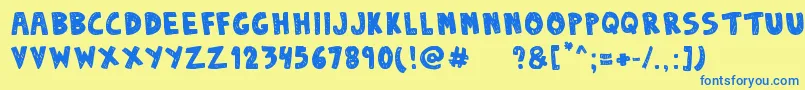 DenneSketchy Font – Blue Fonts on Yellow Background