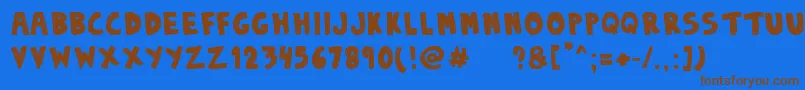 DenneSketchy Font – Brown Fonts on Blue Background