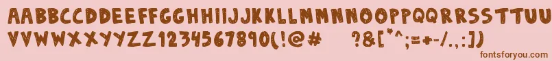 Weitere Informationen zur DenneSketchy-Schriftart DenneSketchy-Schriftart – Braune Schriften auf rosa Hintergrund