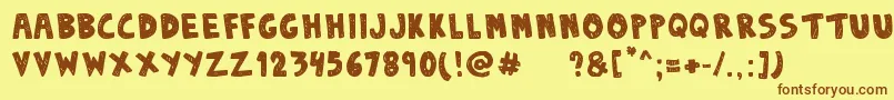 DenneSketchy Font – Brown Fonts on Yellow Background