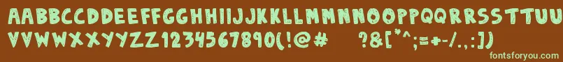 DenneSketchy Font – Green Fonts on Brown Background