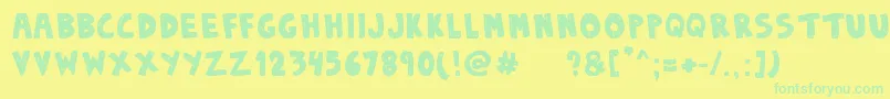 DenneSketchy Font – Green Fonts on Yellow Background
