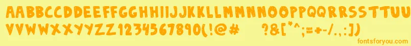 DenneSketchy Font – Orange Fonts on Yellow Background
