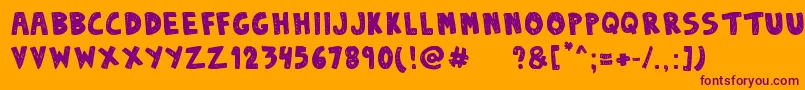 DenneSketchy Font – Purple Fonts on Orange Background