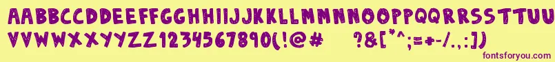 DenneSketchy Font – Purple Fonts on Yellow Background