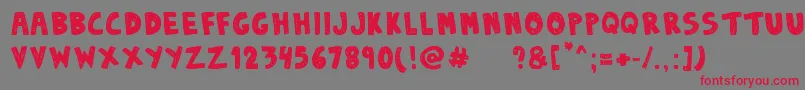 Fonte DenneSketchy – fontes vermelhas em um fundo cinza