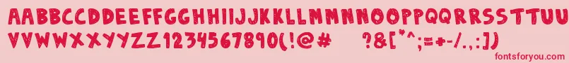 フォントDenneSketchy – ピンクの背景に赤い文字