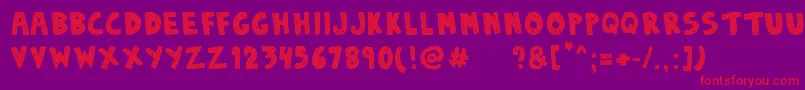 DenneSketchy Font – Red Fonts on Purple Background