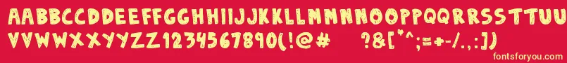 DenneSketchy Font – Yellow Fonts on Red Background