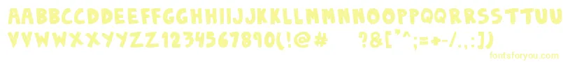 DenneSketchy-Schriftart – Gelbe Schriften auf weißem Hintergrund