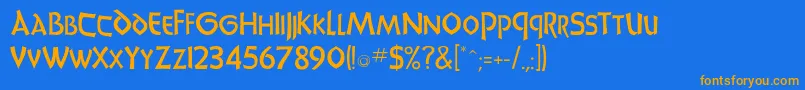 Jacklis Font – Orange Fonts on Blue Background