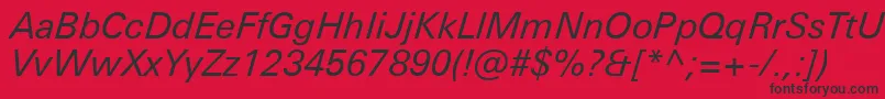 UniversNextProItalic Font – Black Fonts on Red Background