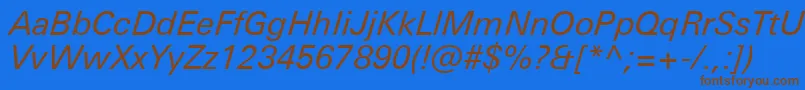 UniversNextProItalic-fontti – ruskeat fontit sinisellä taustalla