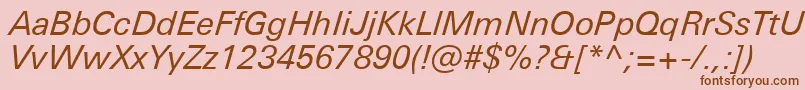 UniversNextProItalicフォントについての詳細 フォントUniversNextProItalic – ピンクの背景に茶色のフォント