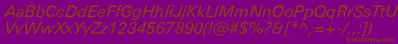 UniversNextProItalic Font – Brown Fonts on Purple Background