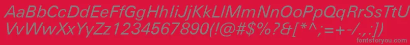 UniversNextProItalic Font – Gray Fonts on Red Background