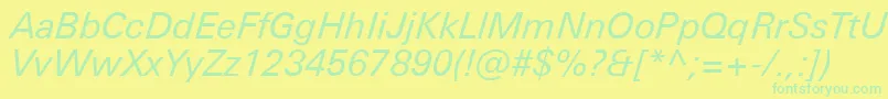 fuente UniversNextProItalic – Fuentes Verdes Sobre Fondo Amarillo