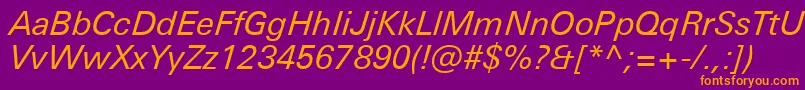 More about UniversNextProItalic Font UniversNextProItalic Font – Orange Fonts on Purple Background