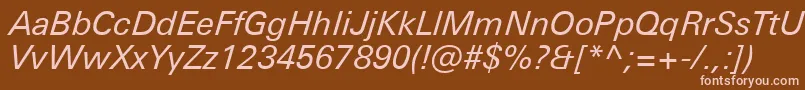 Police UniversNextProItalic – polices roses sur fond brun