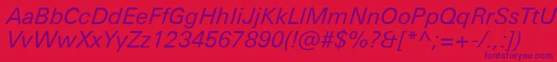 En savoir plus sur la police UniversNextProItalic Police UniversNextProItalic – polices violettes sur fond rouge