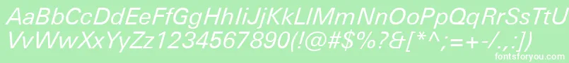 fuente UniversNextProItalic – Fuentes Blancas Sobre Fondo Verde