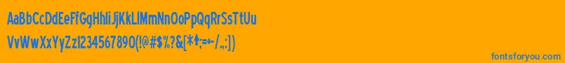 Bluecond Font – Blue Fonts on Orange Background