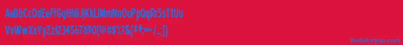 Bluecond-Schriftart – Blaue Schriften auf rotem Hintergrund