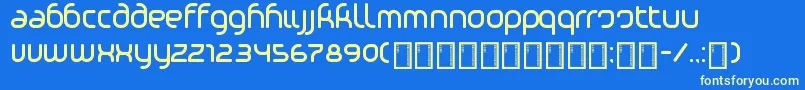 PhinoTight Font – Yellow Fonts on Blue Background