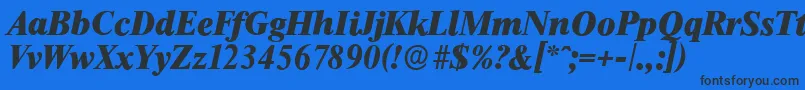 ThamesserialHeavyItalic Font – Black Fonts on Blue Background