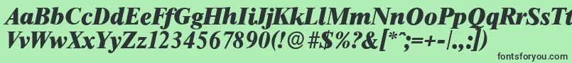 ThamesserialHeavyItalic Font – Black Fonts on Green Background