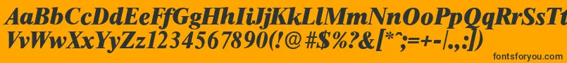 ThamesserialHeavyItalic Font – Black Fonts on Orange Background