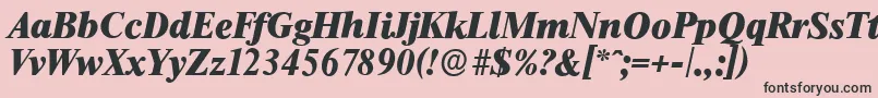 ThamesserialHeavyItalic-fontti – mustat fontit vaaleanpunaisella taustalla
