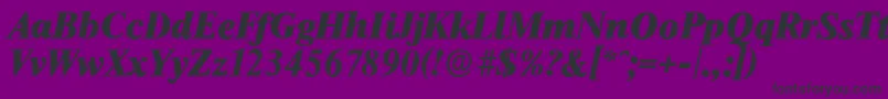 フォントThamesserialHeavyItalic – 紫の背景に黒い文字