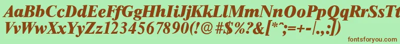 ThamesserialHeavyItalic Font – Brown Fonts on Green Background