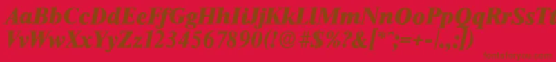 ThamesserialHeavyItalic-fontti – ruskeat fontit punaisella taustalla